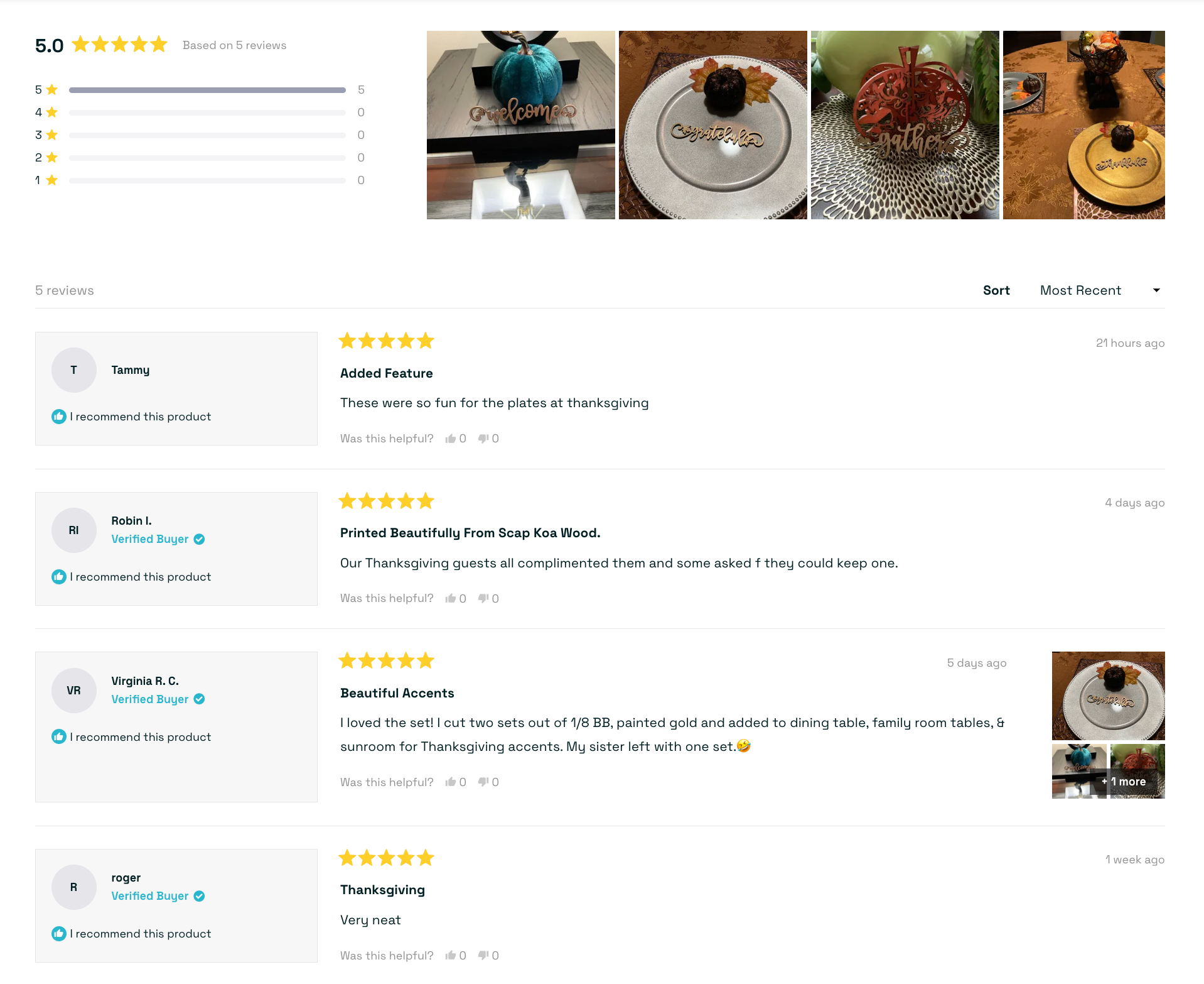 Thanksgiving Plate Words Set of 6 – Glowforge Shop